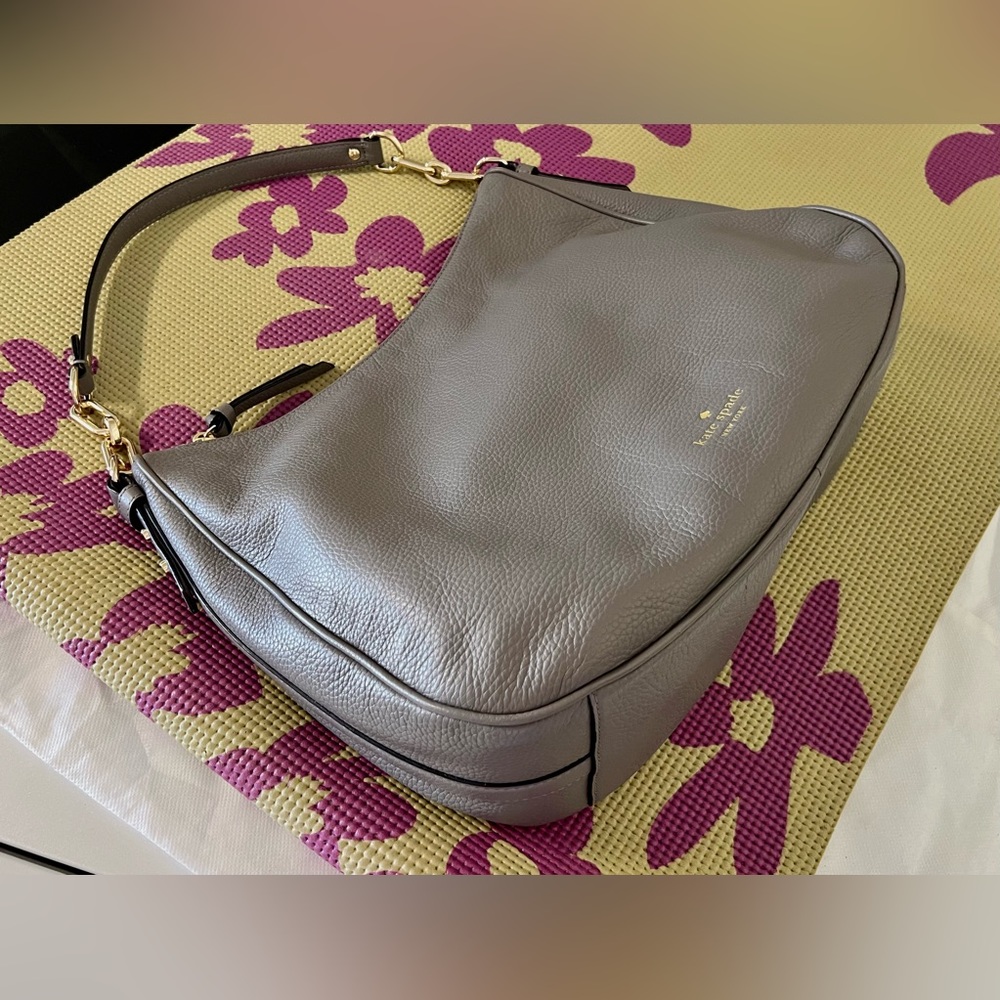 Kate Spade Mulberry Gray Pebble Leather Shoulder Bag